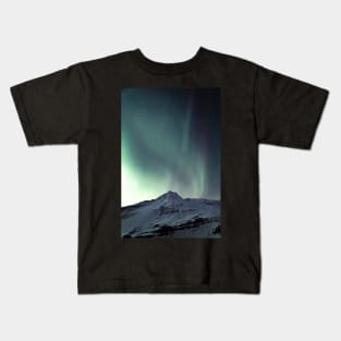 Aurora Borealis Northern Lights Night Sky in Winter Iceland Kids T-Shirt